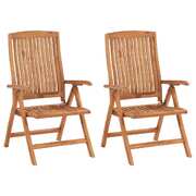 Reclining Garden Chairs 2 pcs Solid Teak Wood