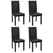 Dining Chair 4 pcs Black Faux Leather