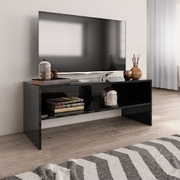 TV Cabinet High Gloss  Black Chipboard