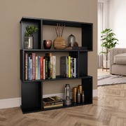 Book Cabinet/Room Divider Black Chipboard