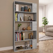 Book Cabinet/Room  Divider Concrete Grey Chipboard