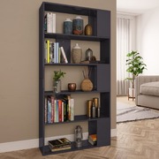 Book Cabinet/Room  Divider High Gloss Grey Chipboard