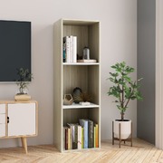 Book Cabinet/TV Cabinet White and Sonoma Oak Chipboard