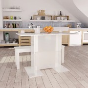 Dining Table High Gloss White Chipboard