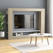 TV Cabinet White and  Sonoma Oak Chipboard