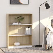 Bookshelf White and Sonoma Oak 80x24x108 cm Chipboard