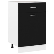 Drawer Bottom Cabinet Black Engineered Wood Kitchen Storage Shelf