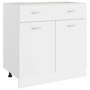 Drawer Bottom Cabinet White Engineered Wood Kitchen Storage Cupboard