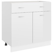 Drawer Bottom Cabinet High Gloss White Engineered Wood