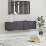 TV Cabinet High Gloss Grey 120x30x30 cm Chipboard