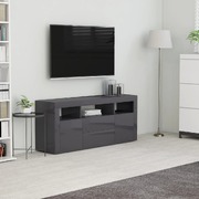 TV Cabinet High Gloss Grey 120x30x50 cm Chipboard