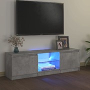 TV Cabinet with LED Lights Concrete Grey 