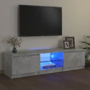 Concrete Grey TV Cabinet with LED Lights