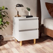 Bed Cabinets with Solid Pinewood Legs 2 pcs White 