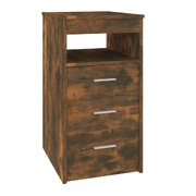 Drawer Cabinet Smoked Oak Engineered Wood Underdesk File Locker Chest