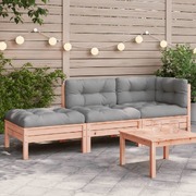 Garden Sofa with Cushions and Footstool 2-Seater