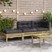 Garden Sofa with Cushions and Footstool 2 Seater