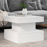 Coffee Table with LED Lights (White)