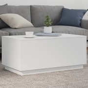 Coffee Table with LED Lights White