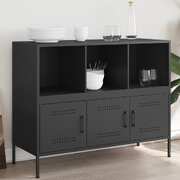 Durable Black Cold-Rolled Steel Sideboard  Elegant and Functional Design