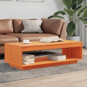 Coffee Table Wax Brown Solid Wood Pine