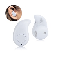 Mini Wireless Bluetooth Headset Stereo Earphone Headphone iPhone Samsung - White