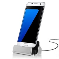 Micro USB Docking Station Samsung Galaxy S7 S7 Edge S6 S6 Edge Silver