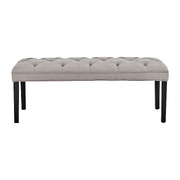 Cate Button-Tufted Upholstered Bench by - Light Grey