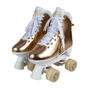 Adjustable Quad Kids Roller Skates In Metallic Rose Gold