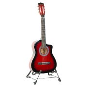 Karrera 38in Pro Cutaway Acoustic Guitar with guitar bag - Red Burst