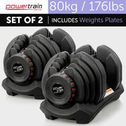 New Adjustable Dumbbells Set Home Gym Exercise Equipment Free Weights 80kg