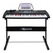 61-Keys Electronic LED Keyboard Piano with Stand - Black