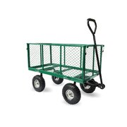 Steel Mesh Garden Trolley Cart - Green