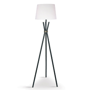 Tripod Floor Lamp In Metal And Antique Brass Light Reading Round Shade