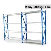 Standard 2 Bay 1.5M Wide Long-Span Garage Shelving 400kg