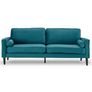 Velvet Sofa Bed Couch Furniture Lounge Suite Seat Blue