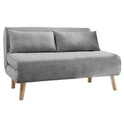 2-Seater Adjustable Sofa Bed Lounge Linen - Grey