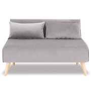 2-Seater Adjustable Sofa Bed Lounge Velvet - Light Grey