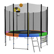 Blizzard 8ft Trampoline Rainbow with Basketball Set