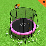 Trampoline 8 ft with Basketball set - Pink