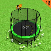 Trampoline 10 ft with Basketball set - Green