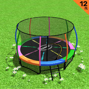 New Kids Gift Rainbow 12ft Trampoline Safety Net