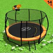 Trampoline 14 ft with Basketball set - Orange