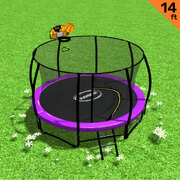 Trampoline 14 ft with Basketball set - Purple