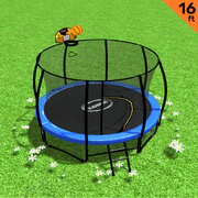 Trampoline 16 ft with Basketball set - Blue