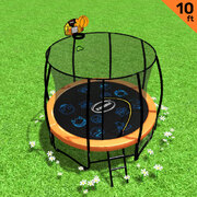 Pro 10ft Trampoline with Mat, Reversible Pad, Basketball Set