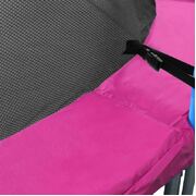 08Ft Trampoline Replacement Safety Pad And Net Round 6 Poles Pink