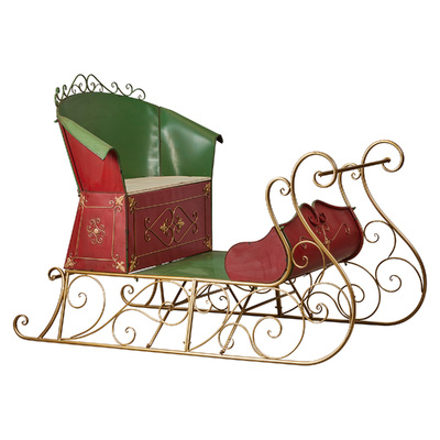 Jumbo Life Size 10Cm Rustic Christmas Sleigh Display Steel Art Christmas Décor