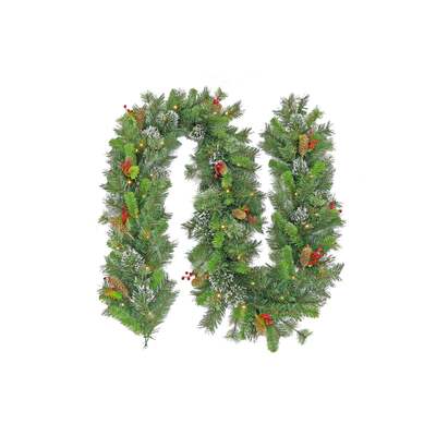 Christmas Garland with Lights - Battery Operated 274cm Wintry Pine