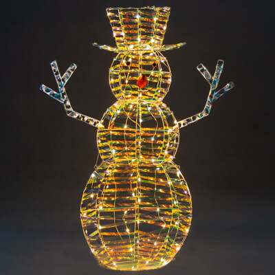 Christmas Snowman Twinkle Lights Iridescent Indoor Outdoor 120cm